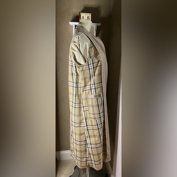 Misty Harbor Trench Coat Hooded Beige Kahaki Long Belted Jacket Women’s 12 Vtg - Picture 5 of 16